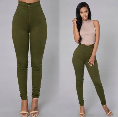 Einfarbig Dünne Jeans Frau Weiß Schwarz Hohe Taille Render Jeans Vintage Sexy Lange Hosen Femme Casual Bleistift Hosen Denim Jeans