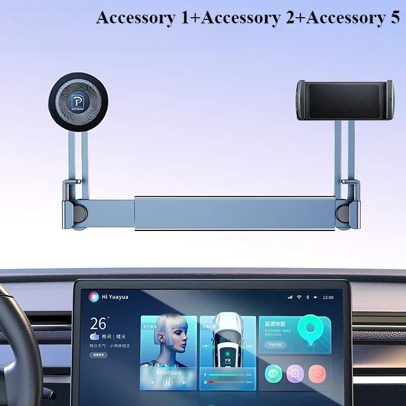 Oatsbasf Dual-position Car Screen Phone Holder Stand Metal Aluminum Adjustable for Tesla Model 3 Highland Y Car Accessories