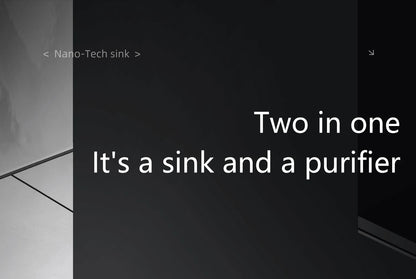 ASRAS Kitchen Sink Stainless Steel Nano Grey Kitchen Sink with Built-in Food Purifier, Hidden Cover & Adjustable Lift Faucet