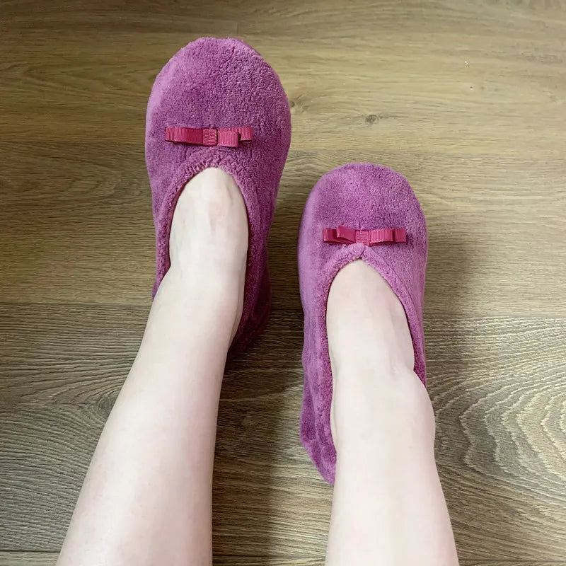 Home Slipper Women Winter Warm Indoor Floor Shoes Flat Fluffy Lazy Female Black house Ballerina Slipper Socks dancing Flipflop.