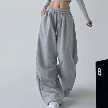 Mode Vintage Y2K Baggy Hose Frauen Sommer Breite Bein Elastische Taille Lose Hosen Dame Einfarbig Hip Hop Hosen Casual Kleidung