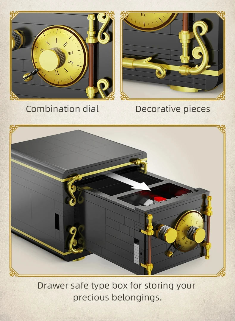 Cada 422PCS City Retro Combination Safe Building Blocks The Secret of Safe Experiment Education Bricks Toys Boys Gifts.