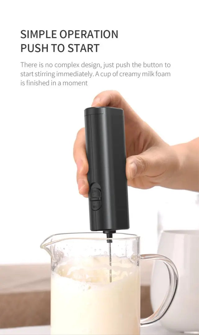 Electric milk frother, coffee frother, household mini milk frother, milk mixer, handheld wireless whipper.