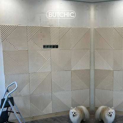 12pcs 50x50cm Stiker dinding 3d, dekorasi rumah panel dinding 3d, non-self-adhesive Kayu ukir berlian geometris potongan seni 3d