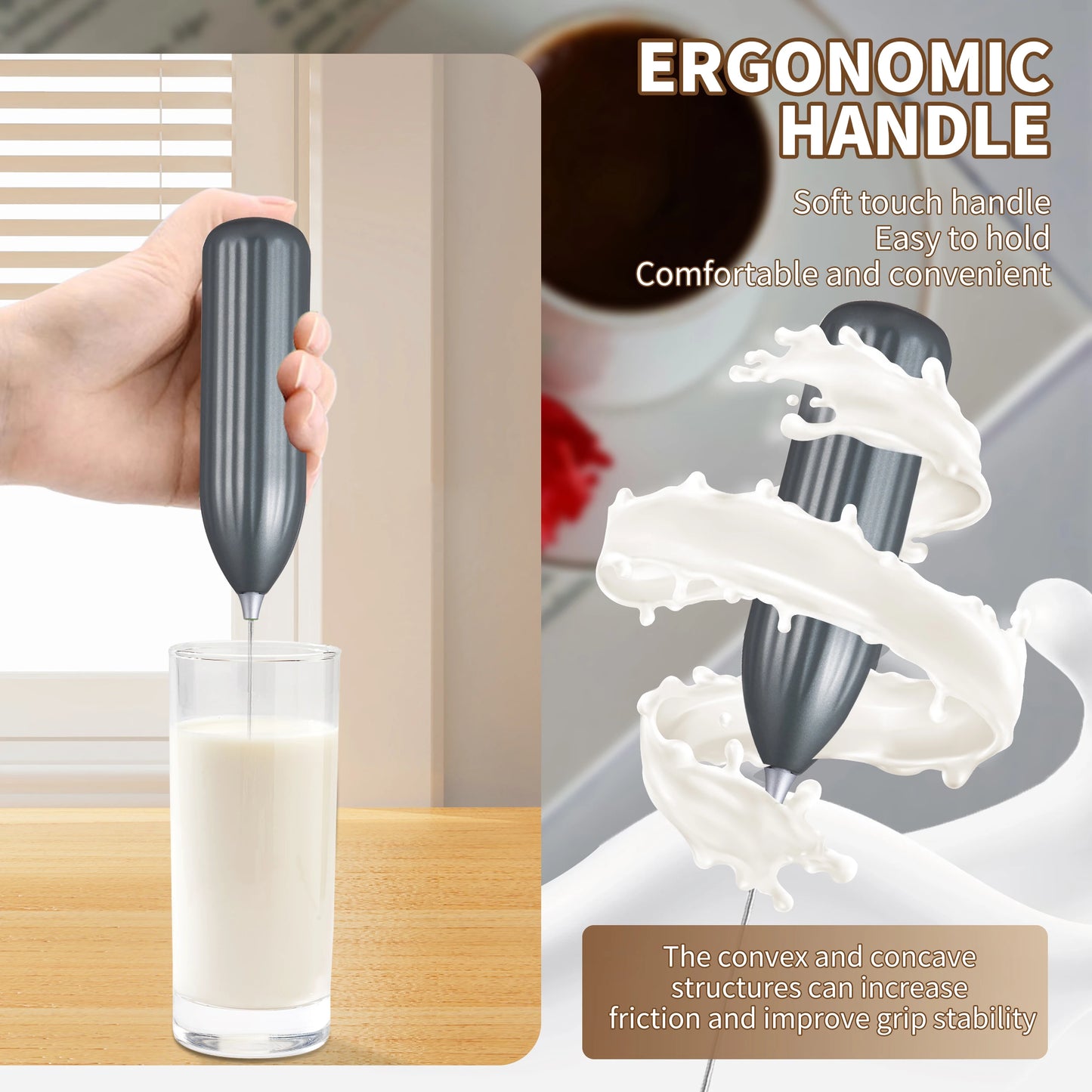 Household Kitchen Portable Mini Handheld SUS304 Mixing Head Electric Food Blender Drink Mixer Coffee Milk Frother With Stand.