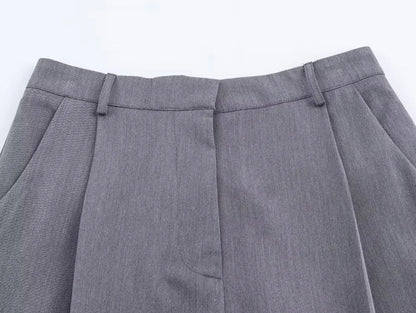 HH Frau Mode Vielseitige Lange Ärmel Zweireiher Tasche Dekoration Blazer + High Street Casual Pendeln Hose 2-teiliges Set