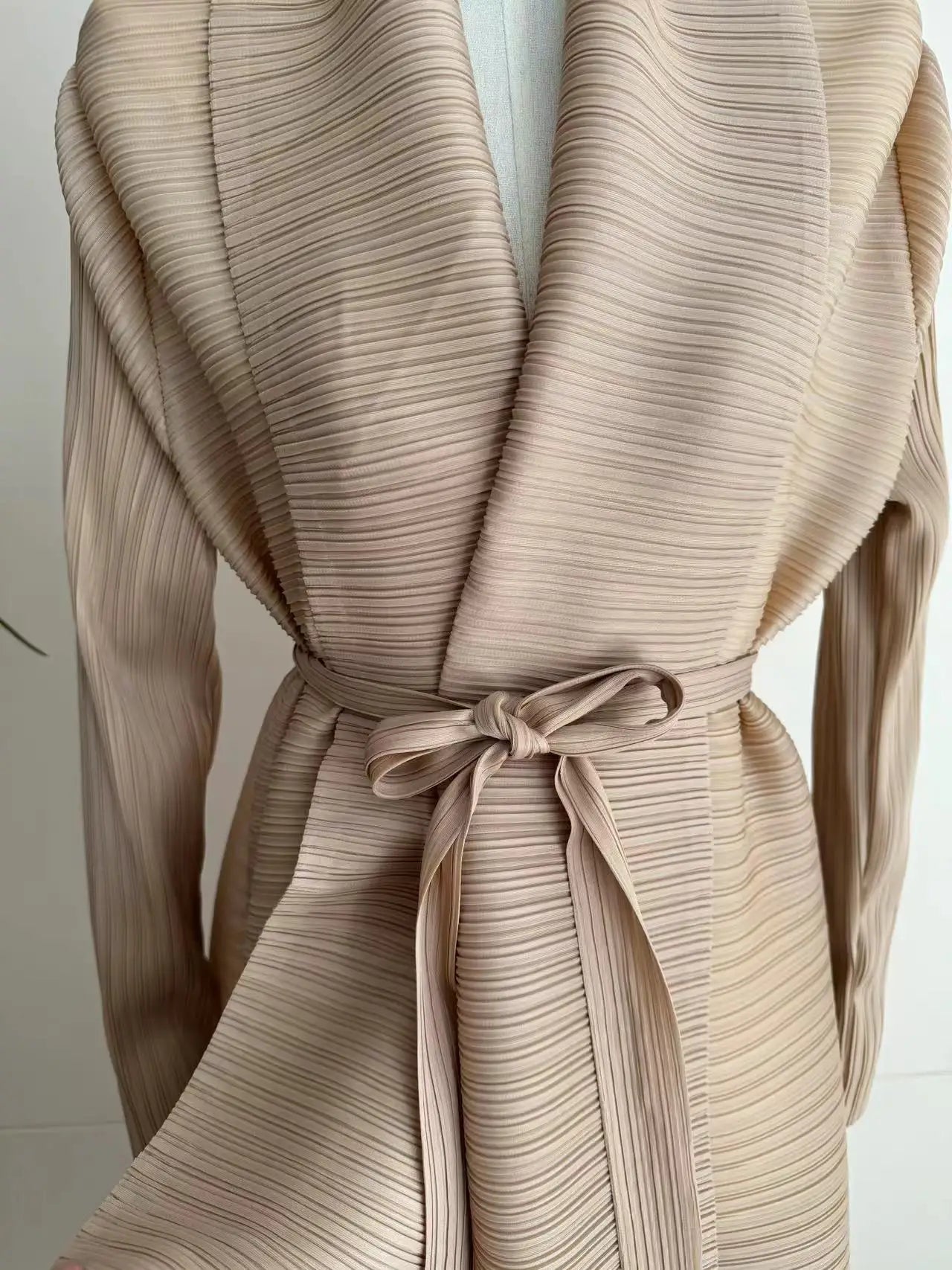 Muslim Abaya Black Simple Commuter Fashion Pleated Loose Long Trench Coat Jacket 2024 Fall New.