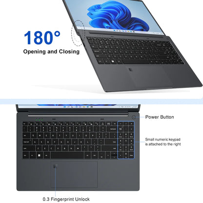 Ninkear A15 Air 2025 Laptop 15.6 Inch FHD IPS Screen AMD Ryzen™ 5 3500U 16GB DDR4 3200 MHz+512GB NVME SSD 180° Opening and Closing WiFi 5 BT 4.2 0.3s Fingerprint Unlock Tested ＆ Proven High Quality PC Notebook  Power You.