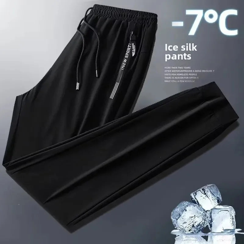 Men's Autumn Winter New Trendy Brand Sportswear Pants Fleece-Lined And Thickened Loose-Fit Straight-Leg Casual Trousers.