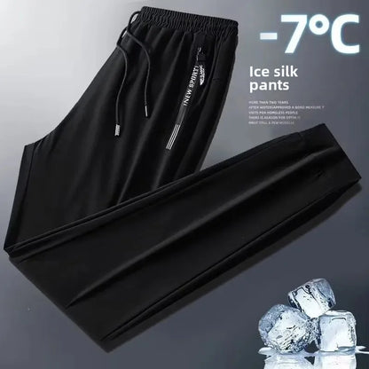 Men's Autumn Winter New Trendy Brand Sportswear Pants Fleece-Lined And Thickened Loose-Fit Straight-Leg Casual Trousers.