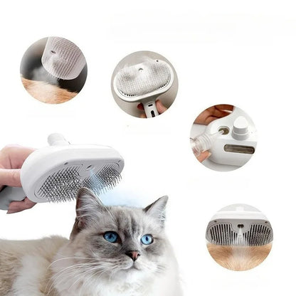 Pet Comb Steam Massage Brush Soft Tooth Spray Universal Brush 3in1 Hair Removal Multifunctional Massage Comb USB Spray Brush For.