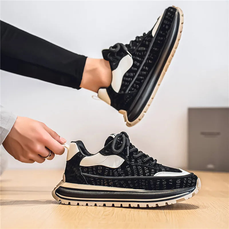 Thick Sole Men Chunky Sneakers Outdoor Wear-resistant Male Trends 2025 New Mens Casual Shoes Fashion Comfort Anti Slip Vulcanize