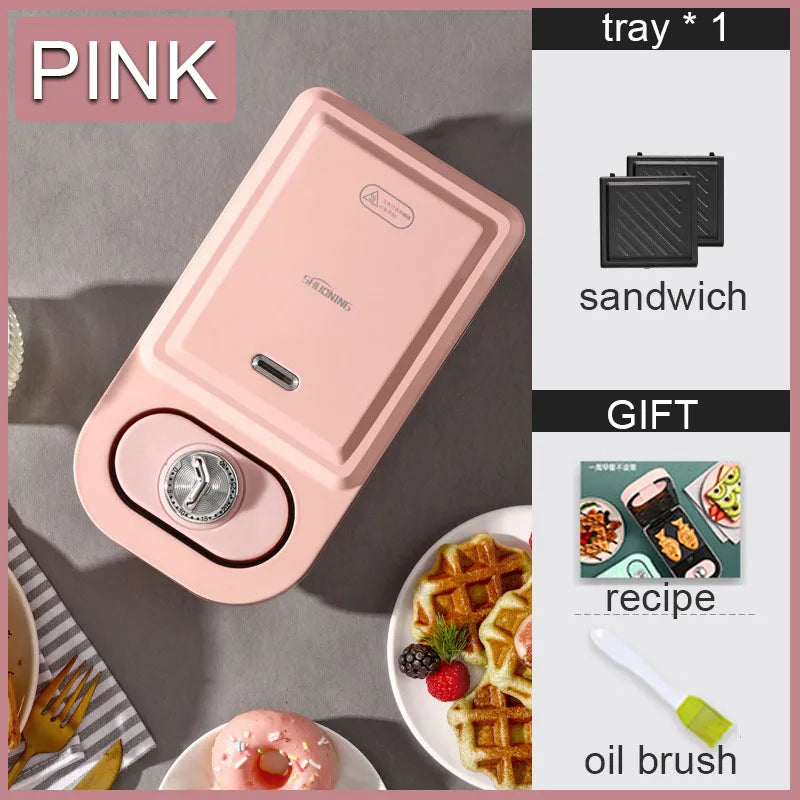 Electric Sandwich Maker Breakfast Machine Household Light Food Multi-Function Waffle Maker Takoyaki Toast Donut Pressure Toaster