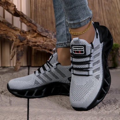 YRZL Unisex Running Shoes Men Women Lightweight Mesh Breathable Comfortable Flat Soft Tennis Shoes Summer Lace-up Sneakers Man