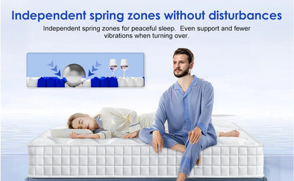 Daccormax 22 cm dicke Federkernmatratze, in mehreren Größen erhältlich, 7 Zonen ergonomisches Design, inklusive Spannbettlaken