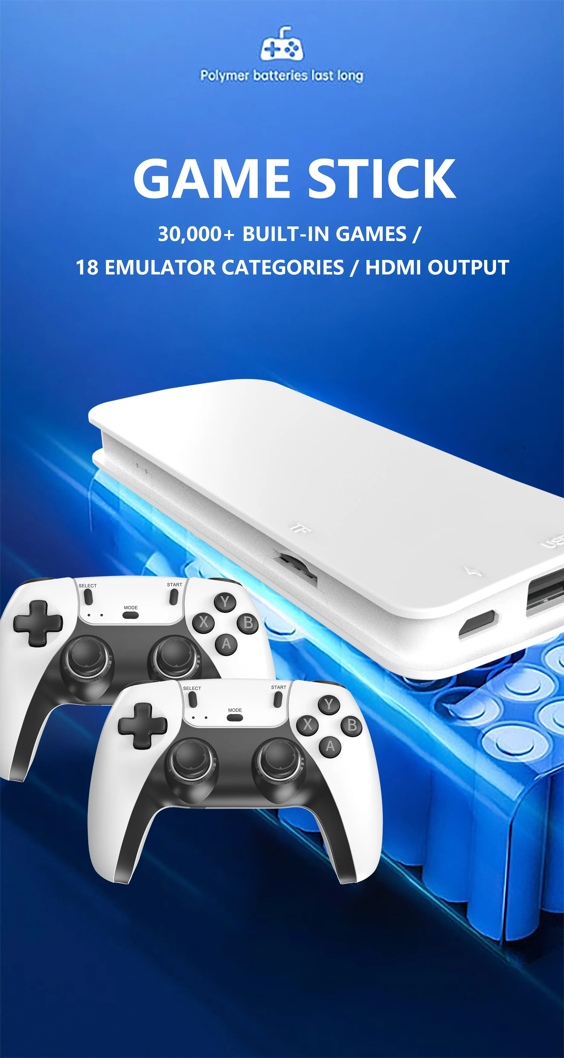 4K TV Game Stick M15 Video Game Console Built-in 40000+/50000 Games 128G Handheld Game Player Wireless Controller Retro Gamepad.