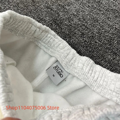 Pepe Studio Fleece-Lined Elastic Waist Jogger Pants Winter Warm Soft Loose Fit Sweatpants with Drawstring for Women Men