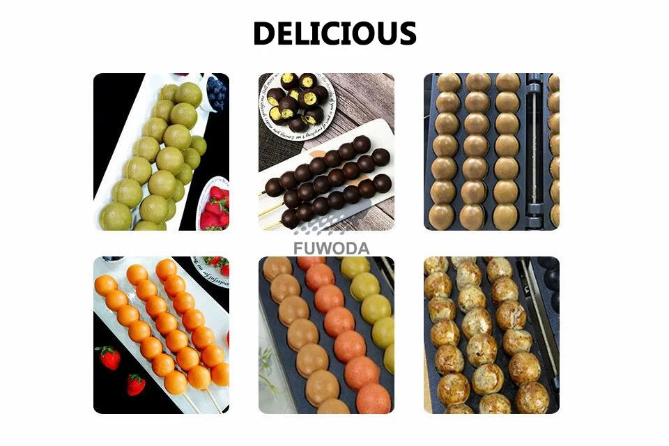 7 Holes Takoyaki Waffle Maker 3 Sticks Cheese Waffle Machine Snack Electric Waffle Machine Candied Haws Cake Baking Quail