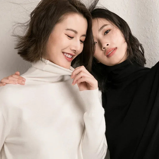 Herbst-Winter-Pullover mit Rollkragen, schmale Passform, Basic-Pullover, 2025, modische koreanische Strickoberteile, Bodenbildung, Damenpullover, Stretch-Pullover
