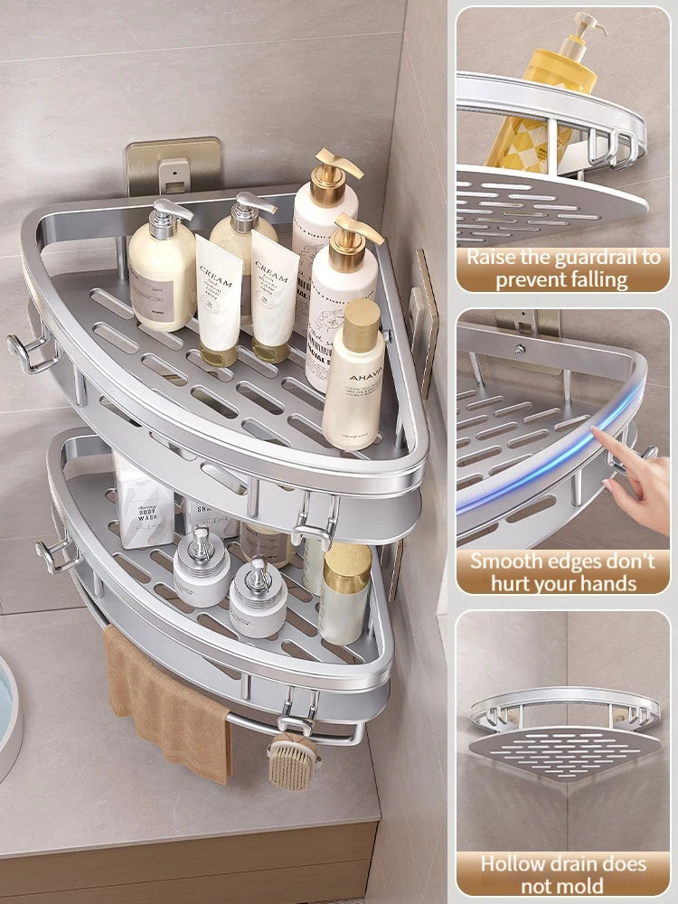 Yun jie ya Free Punch Bad Lager regal Kleiderbügel WC Eck regal Veranstalter Wand Dusch regal Wohn accessoires