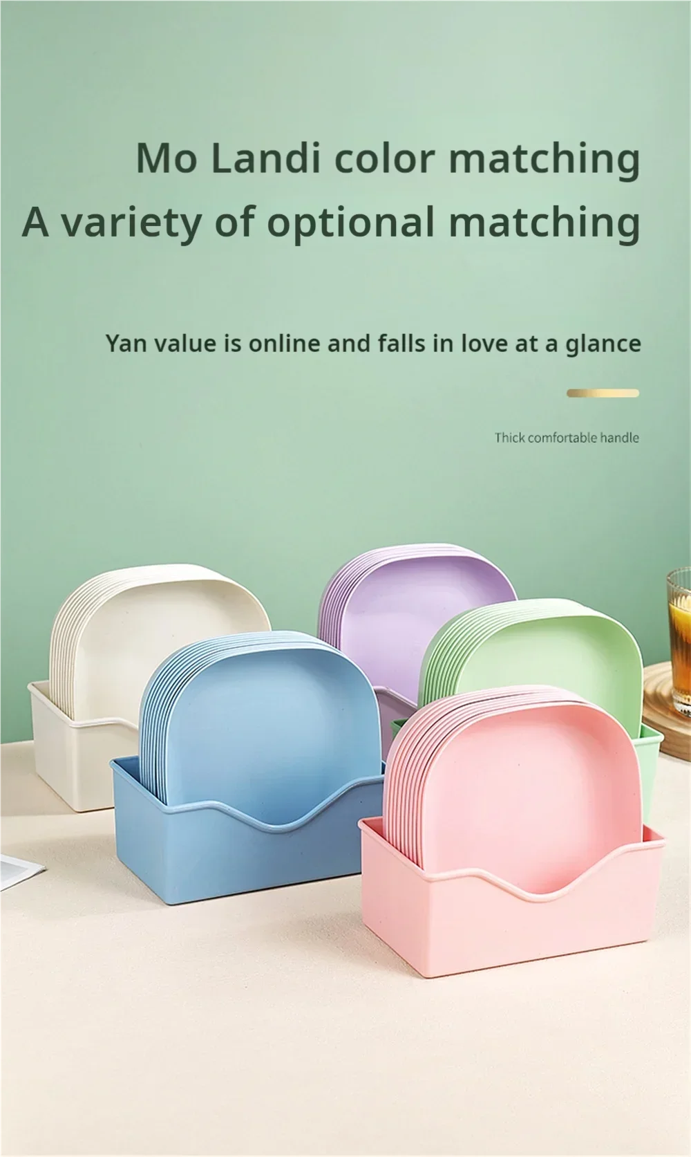 10pcs Multi-function Spit Bone Dish Food Grade Plastic  Round Square Set Dining Table Garbage Plate  Household Snack Fruit Plate.