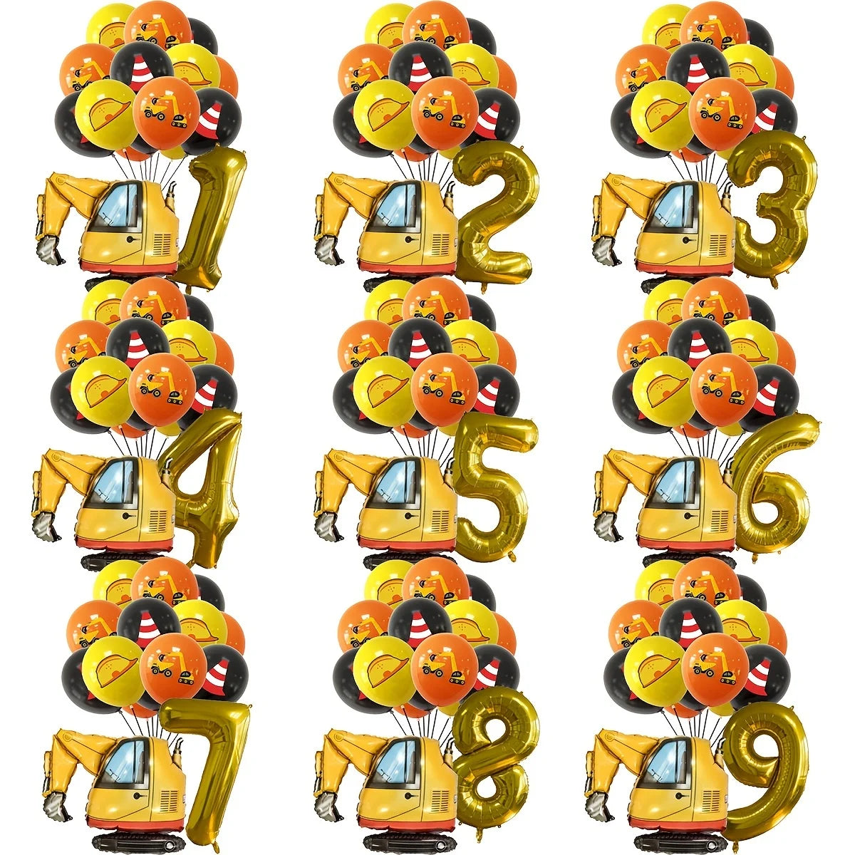 Technische Fahrzeuge Luftballons Bau Party Dekorationen Bagger Ballon Geburtstag Baby Dusche Party Ballon Dekor Liefert.