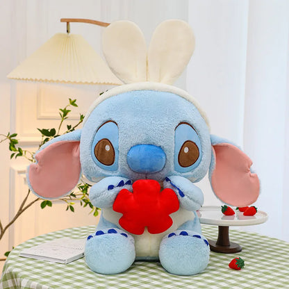 20-40cm Anime Cartoon Pink Angel Series Lilo & Stitch Doll Cute Hug Duck Stitch Plush Toy Soft Stuffed Kawaii Kid Birthday Gift.