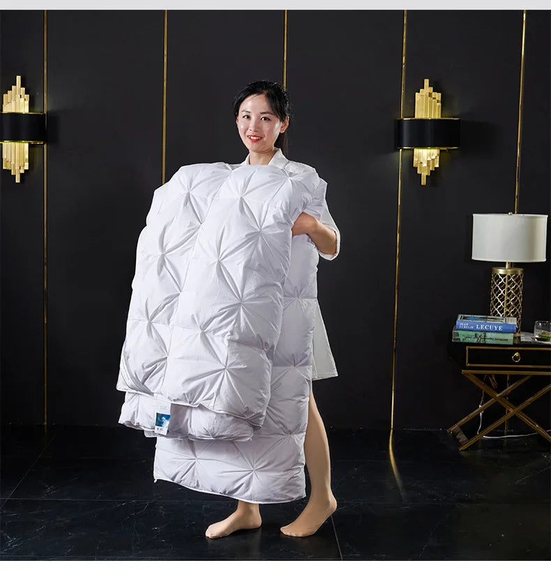 Goose Down Soft Duvet Luxury Blanket King Queen Twin Size Comforter Bedding Filler Bread Shape Super Warm Quilt.