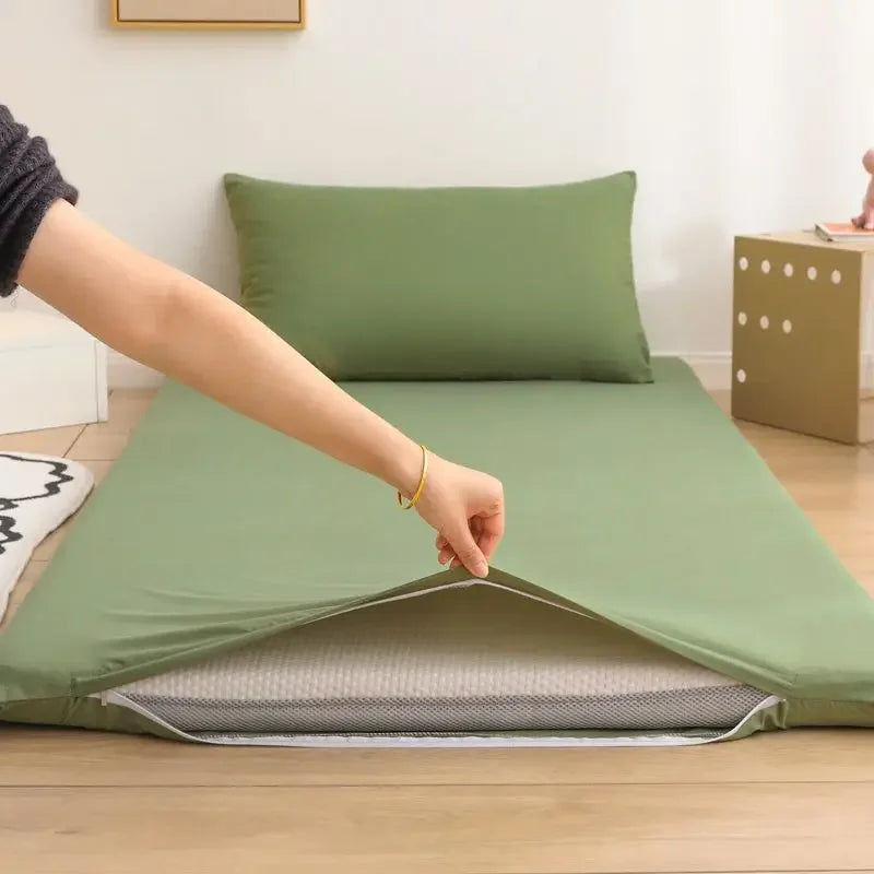 WASART 360° fully enclosed with zipper mattress protector cover student baby single double bed sheet protection pad 90/150cm