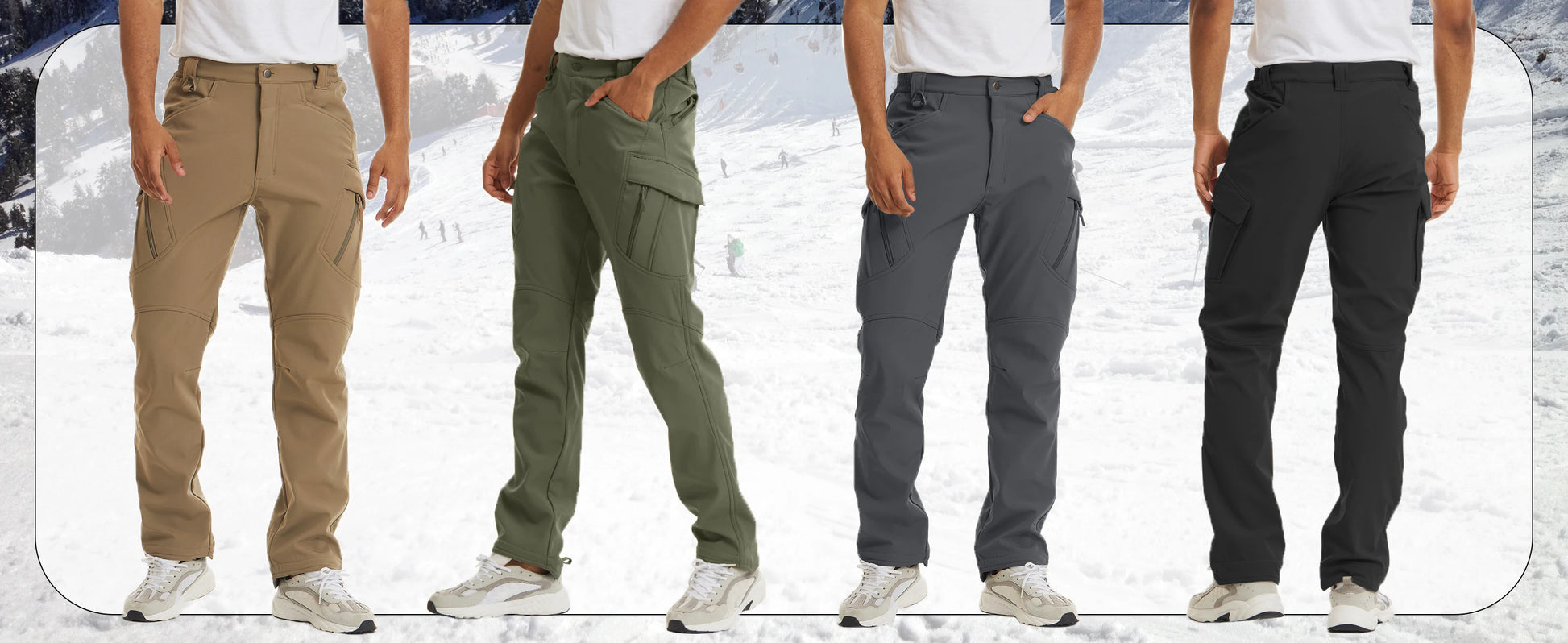 TACVASEN IX9 Winter Softshell Thermal Hiking Pants Work Pants Mens Fleece Cargo Pants Waterproof Warm Outdoor Male Trousers.