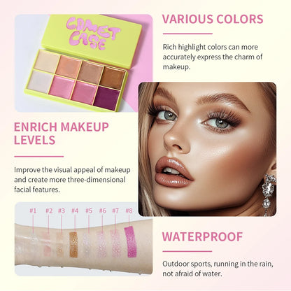 Curve Case Cream Eyebrow Cream Blush Highlighter Palette Matte Shimmer Finishes Shadow Tones Long-Lasting Cosmetics.