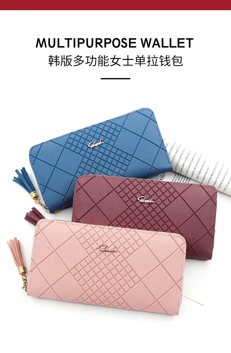 Zipper Money Coin Purse Women Card Holder Long PU Leather Clutch Wallet Large Capacity Lady Wristlet Phone HandBags Money Pocket.