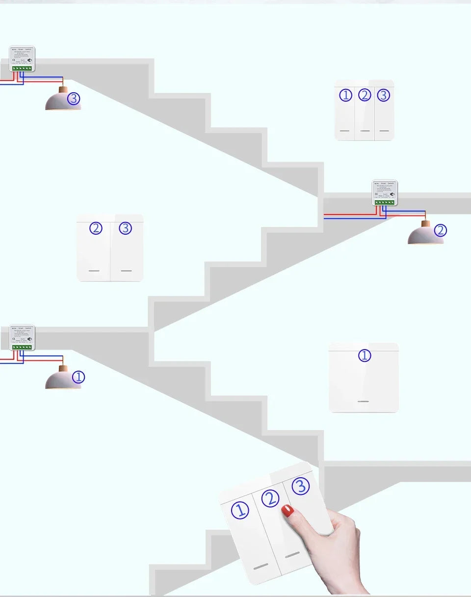 Tuya Smart WiFi Schalter Für LED Beleuchtung 1/2/3 Gang RF433MHz Drahtlose Panel Schalter Smart Leben APP Alexa google Home Voice Control.