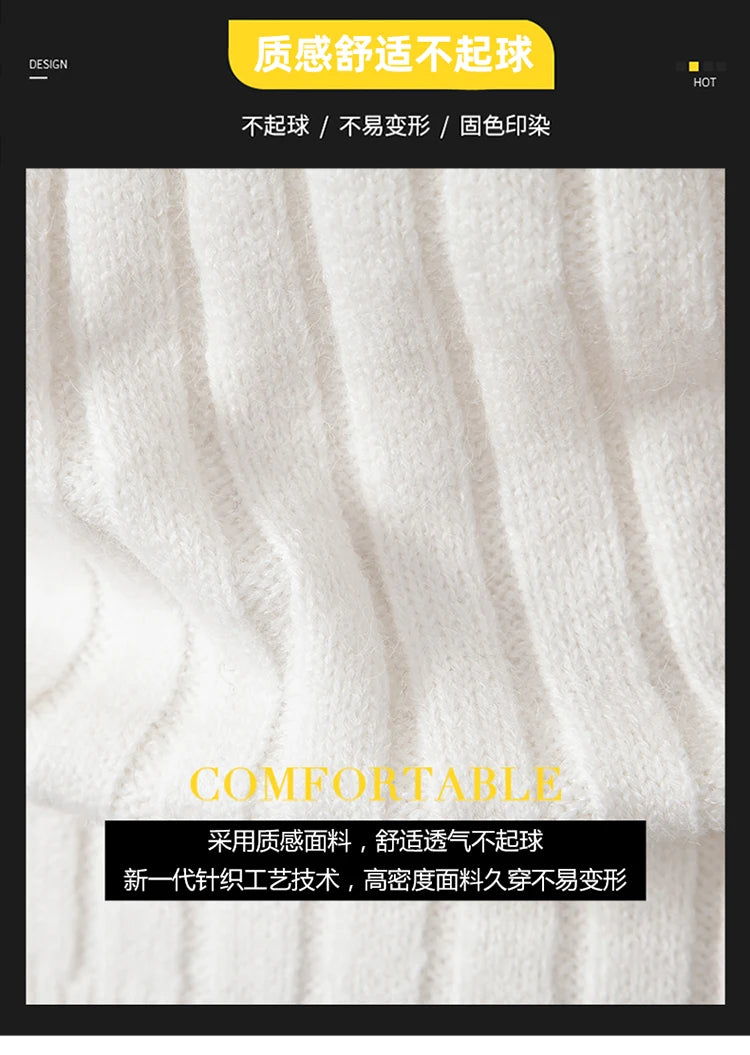 2023 Autumn  and Winter New Sweaters Warm Fit Knitted Sweaters Solid Color Casual Pullover Multiple Styles Sweater Men