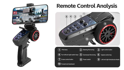 WLtoys 1/64 Mini RC Car with 720P FPV Camera Wifi APP Control 2.4G Reomte Contorl Racing Vehicle Toy for Children 6405 6406.