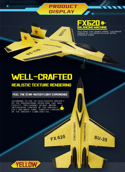 RC Foam Aircraft SU-35 Plane 2.4G Radio Control Glider Remote Control Fighter Plane Glider Airplane Foam Boys Toys for Children.