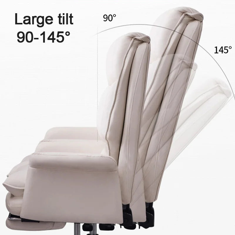 Boss Computerstuhl, Heimbüro, Computersofa, hohe Rückenlehne, PU-Leder, ergonomischer drehbarer Sitz für Zuhause, Arbeitszimmer, Rückenlehne