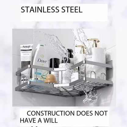 An der Wand montierter Badezimmerregal-Organizer mit verdicktem Eisen-Dreiecksrahmen, Küchen-Eckregal