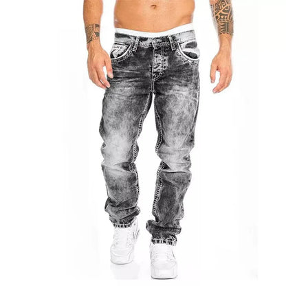 Mens Jeans Brands Straight Stretch Slim Jean Homme Pantalones Hombre Casual Pants Denim Trousers Baggy Jeans Black Blue.