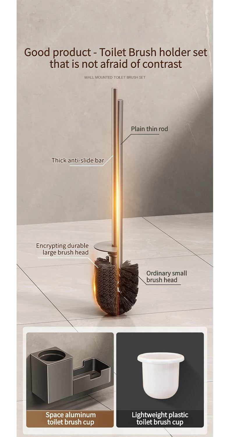 Kein Stanzen Badezimmer-Toilettenregal/Badezimmer-Wandbehang-Toilettenregal/Toilettenbürstenaufbewahrung