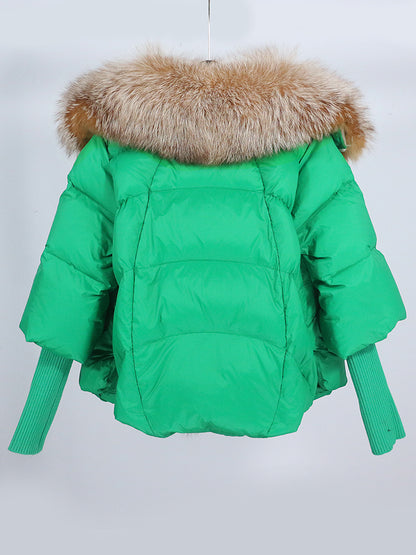 Lose Natürliche Echt Fox Pelz Kragen Mantel Dicke Neue Europäische Mode Weiße Ente Unten Jacke Winter Frauen Warme Luxus Oberbekleidung