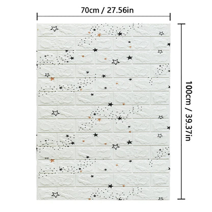 Pvc Brick Pattern Self-adhesive Wallpaper DIY Room Decor 1-10pcs 70cmX1m Waterproof Wall Stickers 3D Modern Home Decoration