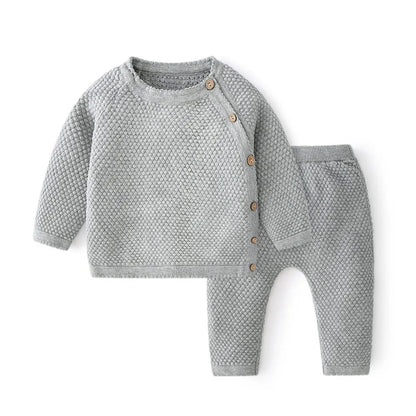 Baby Kleidung Sets Ensembles Baumwolle Frühling Neugeborenen Jungen Mädchen Kleinkind Kleidung Tops Und Hosen Gestrickte Pullover Baby Pyjamas Sets