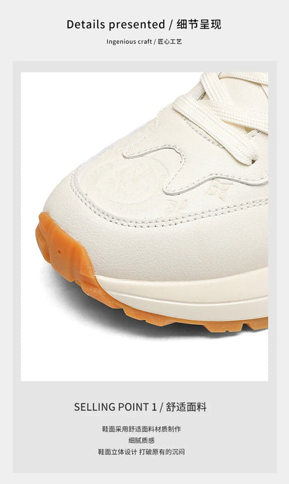 Genuine Leather Casual Shoes Men Designer Luxury Women Tennis Chunky Sneakers Muffin Sport Shoes Man Male Board Footwear.