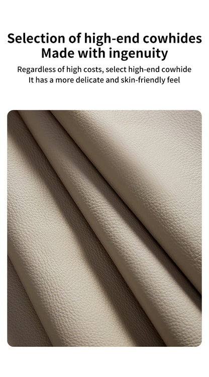 Cowhide Leather Phone Case for Samsung Galaxy Z Flip7 Flip6 Flip5 Flip 7 6 5 Luxury Hinge Protection Cover with Tempered Glass.