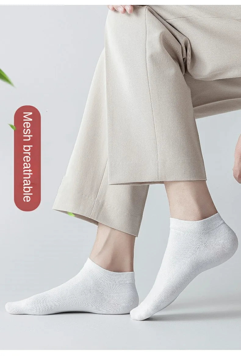 10 Pairs Men's Breathable Mesh Summer Short Socks, Sports Versatile Cotton Socks at Discount Price Sports and Casual Wear.