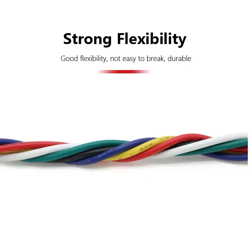 （5 Colors Mix Kit）UL1007 Wire PVC Insulation Tinned Copper Cable Stranded Electrical Line 30/28/26/24/22/20/18/16 AWG PCB Wire.