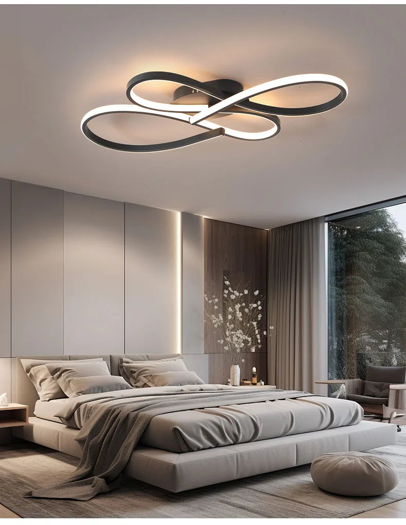 Neue Decke Moderne Kronleuchter Lichter für Wohnzimmer Schlafzimmer Arbeitszimmer Schwarz LED Deckenleuchte für Zimmer Kronleuchter Leuchten.