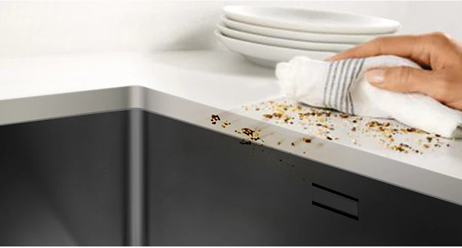 Nanometer Black Hidden kitchen Sink SUS 304 Stainless Steel 4mm Thickness Flip Cover Hidden Handmade kitchen Sinks