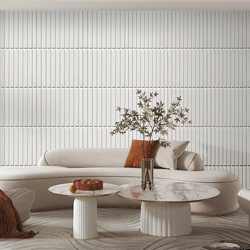 12 piece/3m² /50cm Decorative Textured PVC 3D Wall Panel 3D wall sticker Interior Wall Decor Living Room Bedroom in White/Black